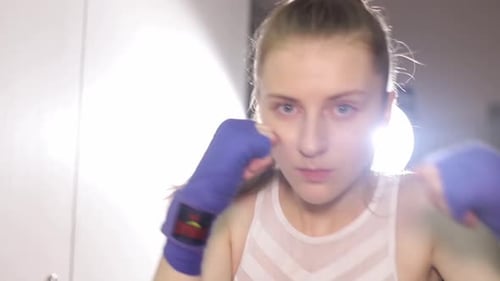 Woman Boxing Close Up