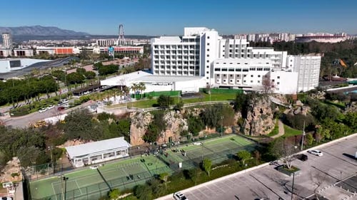 Hotel on the Beach Aerial View Turkey Antalya 4 K