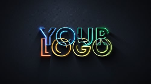 Animated Neon Stroke Logo Reveal
