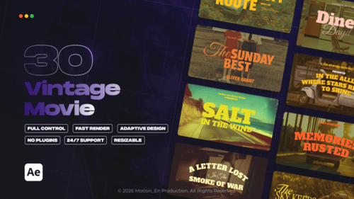 Classic Film Titles with Retro Cinematic Style