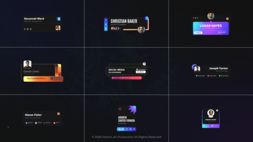 Modern Social Media Follow Banners and Profile Lower Thirds