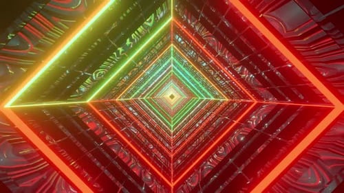 Space Cosmo Tunnel With Rhombus And Stars Vj Loop Background HD
