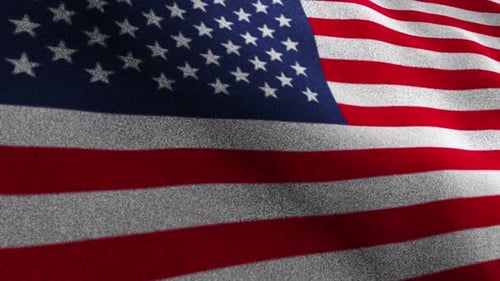 Waving American Flag with Textured Fabric Loop