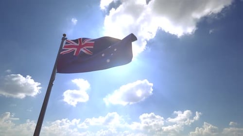 Victoria Australian State Flag Waving Loop