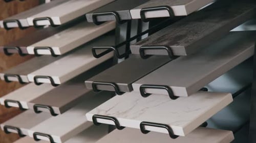 Tile Samples Displayed in a Showroom