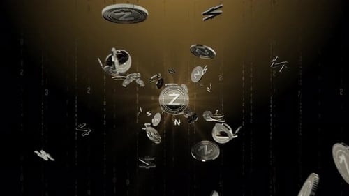 Set 4-7 ZCASH Fond de crypto-monnaie avec pièces volantes 4K