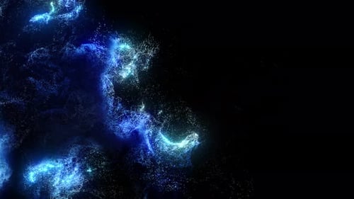 Fluid Blue Particles Swirling Energy Motion Background