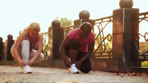 Run Preparing Morning Exercise City Women Laces
