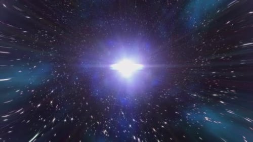 Magnifique tunnel de galaxie bleue avec des étoiles, de la poussière et une lumière brillante