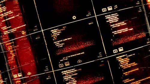 Complex computer code being written in digital space