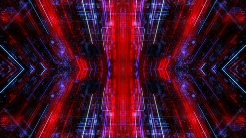 Abstract technology pattern with connecting lines and dots. 3D render 4K loop