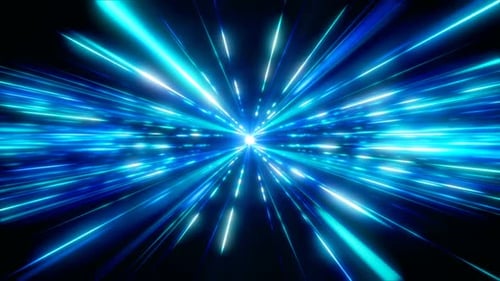 Futuristic Warp Speed Hyperspace Light Streaks Background Loop