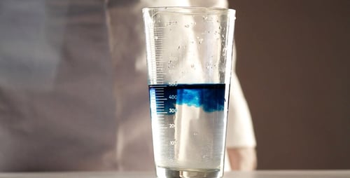 Adding Dye to Water Inside Graduated Cylinder