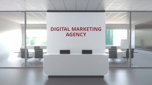 Escritório moderno de uma agência de marketing digital