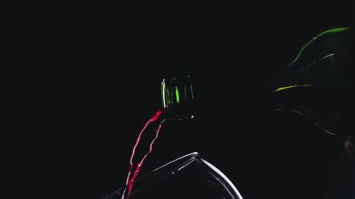 Wine Pouring into Glass in Slow Motion