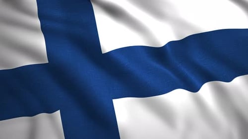 Realistic Waving Flag of Finland Animated Background