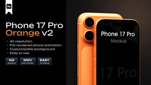 Phone 17 Pro Mockup Orange Promo