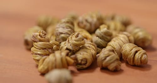 Close up of Rolled Dry Herbs