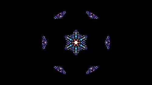 Abstract moving graphic background. For show, colorful animated bright Ornaments. pentagon shape
