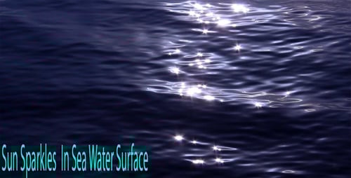 Sun Sparkles in Sea Water Surface
