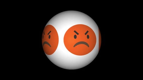 Angry Emoji Sphere Seamless Loop Animation