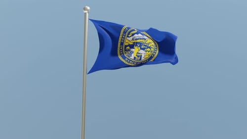 Nebraska State Flag Waving in Realistic 3D Animation