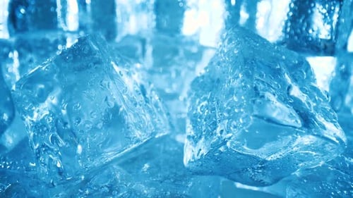 Close Up of Melting Ice Cubes