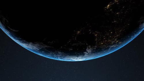 Beautiful Earth Rotation View From Space Day to Night Transition
