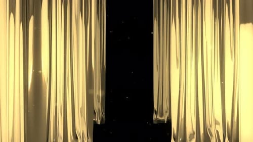Golden Stage Curtains Opening Revealing Transition Animation