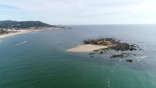 Castle in Small Island Aerial View
