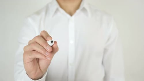 Adult Writing the Word Learn with Marker