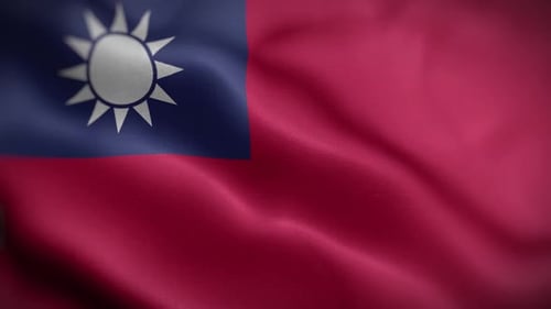 Realistic Waving Flag of Taiwan Animation