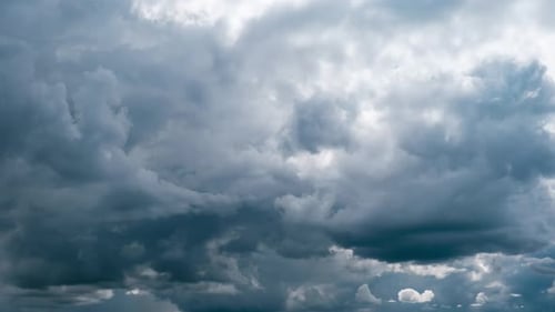 Timelapse of Gray Cumulus Clouds Moves in Blue Dramatic Sky Cirrus Cloud Space