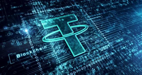Tether-Symbol digitale Kryptowährung