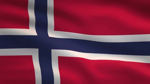 Waving Norwegian Flag Seamless Loop Animation