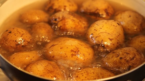Boil Potatoes in Pan