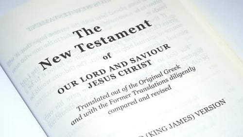 New Testament Bible Close Up of Title Page