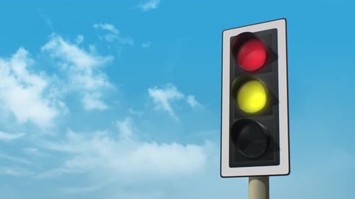 Animated Traffic Light Changing Colors Cycle