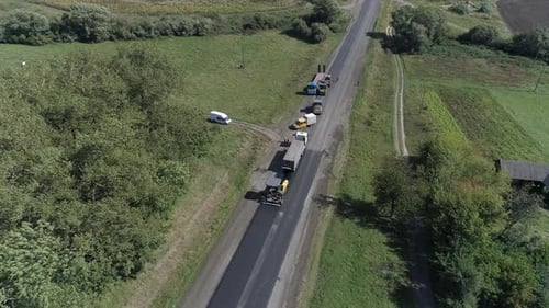Aerial shot of a road under construction