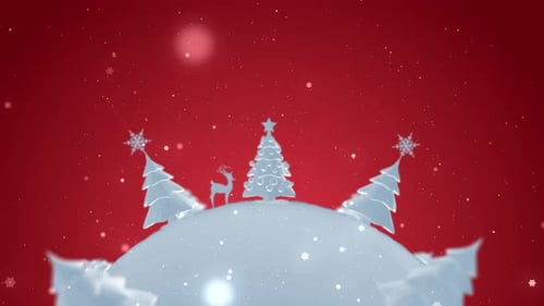 Christmas Winter Holiday Snow Globe Scene Animation Loop