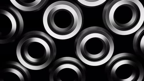 Pulsating Metallic Circles Seamless Background Animation