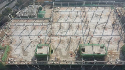 Construction site in city