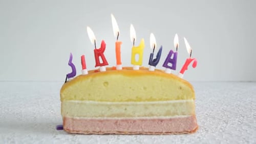 Festive Cake with Birthday Candles