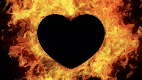 Valentines Fire Heart Frame