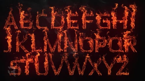 Fiery Alphabet, Numbers, and Symbols Animation