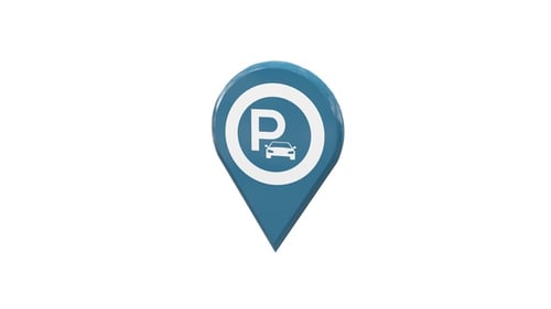 3D Animated Parking Location Pin Icon Reveal