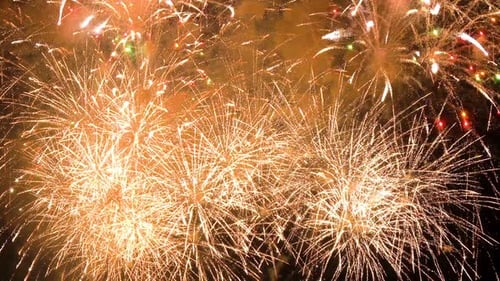 Spectacular Fireworks Display Exploding in the Night Sky