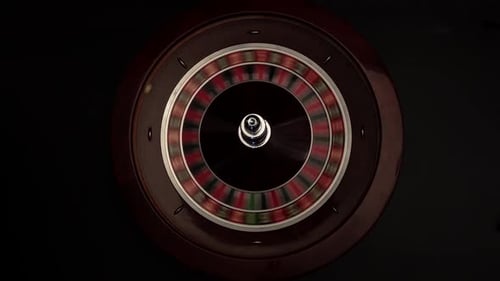 Spinning Roulette Wheel Game of Chance Close Up