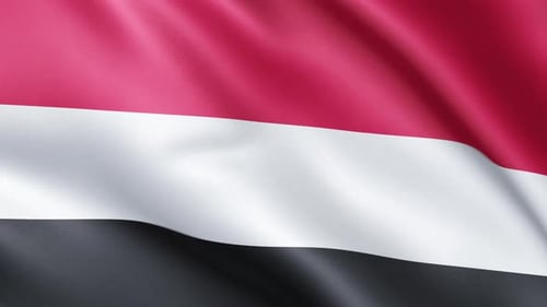 Realistic Waving Flag of Yemen Animation