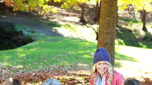 Family having picnic in the park